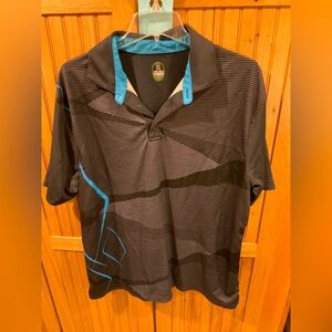 PGA Tour Black and Blue Men's Polo Shirt